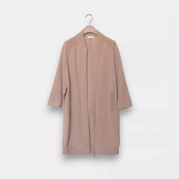 Brunello Cucinelli 100% Cashmere Cardigan Top Brown Soft Size M - Picture 1 of 5